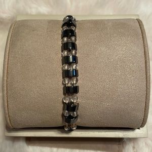 Black Magnetic and clear beaded bracelet